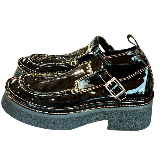 E8 By Miista Cathy Black Patent Brogues NWOB Size 40/8 1/2 - Picture 5 of 9